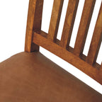 Solid Wood Leather Slatted Dining Chair | Premium Home Decor - Grand Goldman
