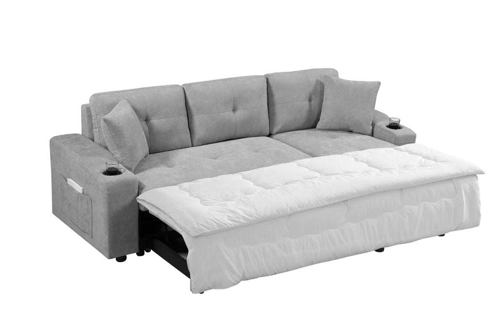 MEGA convertible corner sofa with armrest storage, living room and apartment sectional sofa, right chaise longue and grey - Grand Goldman Shop