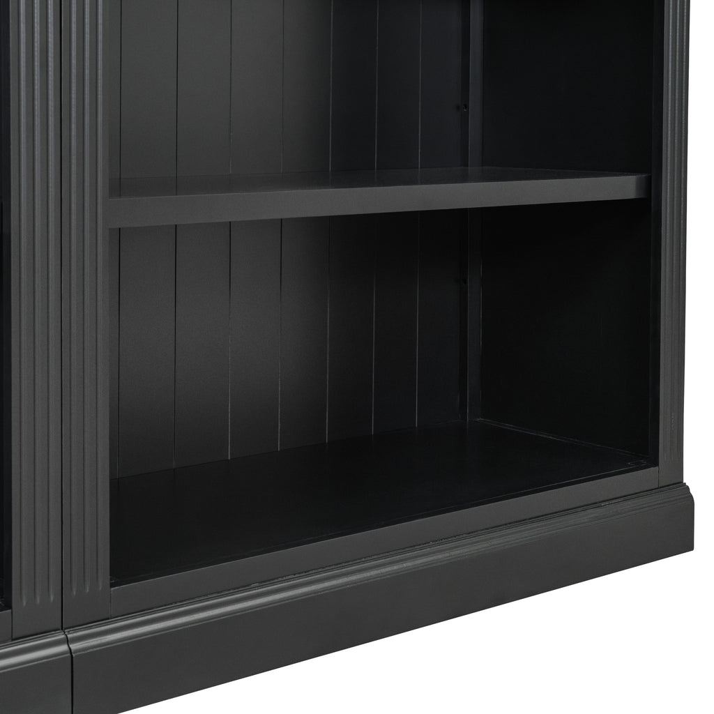 83' Tall Wood Bookcase Suite with light strip ,5-Tier Home Decor Bookcase Suite with Adjustable Shelves,Storage Organizer,Fre