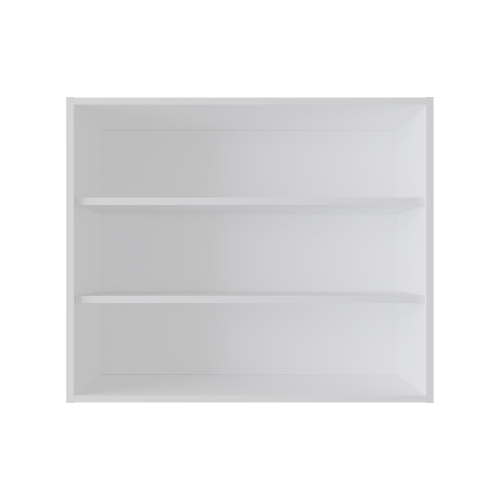 Chinle Wall Cabinet in Melamine with Open Storage, White - Grand Goldman Shop