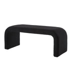 Set of 3 U-Shaped Modern Bench Teddy  Ottoman Bench for Entryway, Bedroom End of Bed, Set of 3 Small Sofa Footrest Extra Seating for Living Room, 44+18 Inch Bench Bench & Ottoman- Black - Grand Goldman Shop