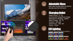 TV Stand Electric Fireplace TV Stand with Glass Shelves, 3D Fireplace TV Stand with LED Lights Wood with USB Charging Outlet Modern Television Table Center for TV up to 32-62' Black 58''W*15.4''D*24.6 - Grand Goldman Shop
