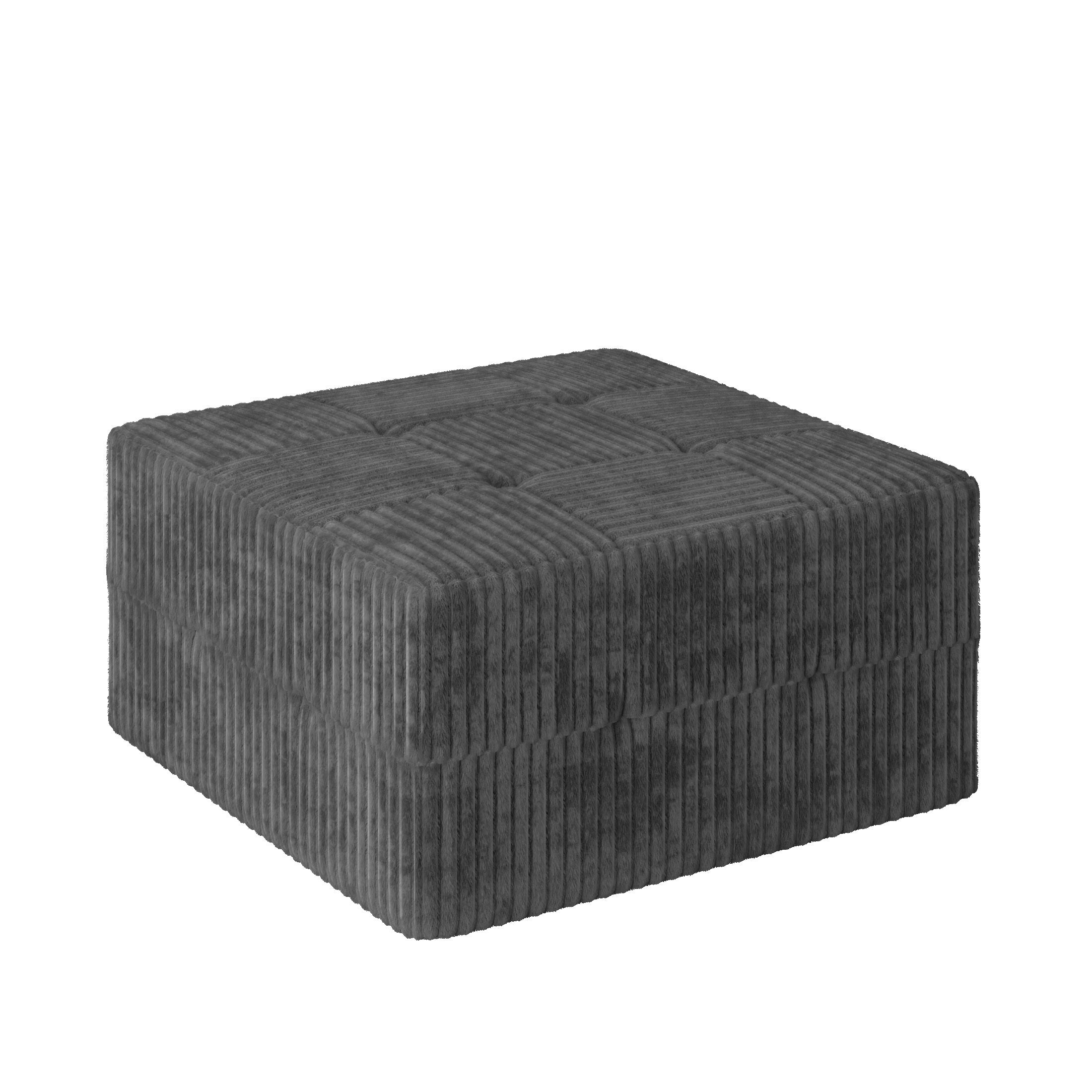 Modern Minimalist Compressed Sectional Sofa Corduroy Couch, Sleeper Sofa for Living Room, Bedroom, Space-Efficient Design, Grey - Grand Goldman Shop