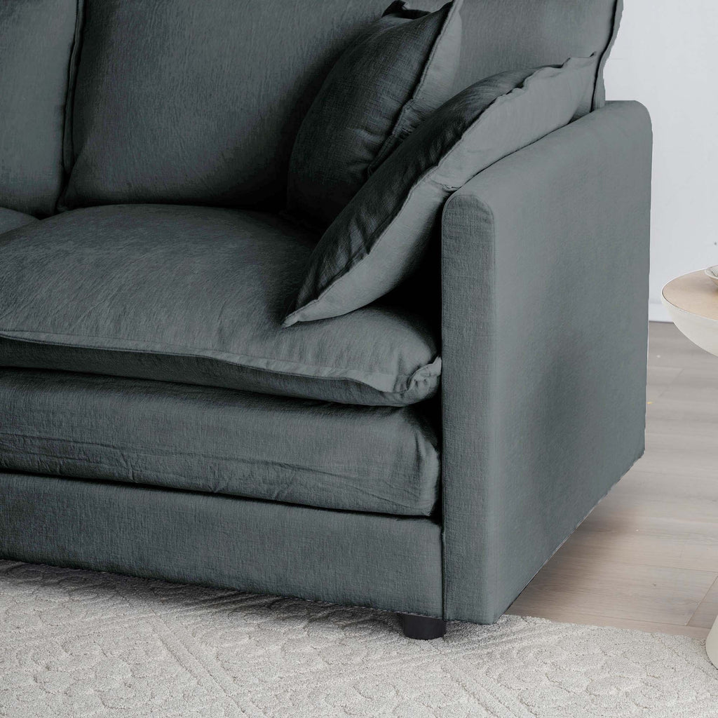 Chenille Fabric Ottomans Footrest to Combine with 2 Seater Sofa, 3 Seater Sofa and 4 Seater Sofa, Grey Chenille - Grand Goldman Shop