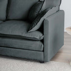 Chenille Fabric Ottomans Footrest to Combine with 2 Seater Sofa, 3 Seater Sofa and 4 Seater Sofa, Grey Chenille - Grand Goldman Shop