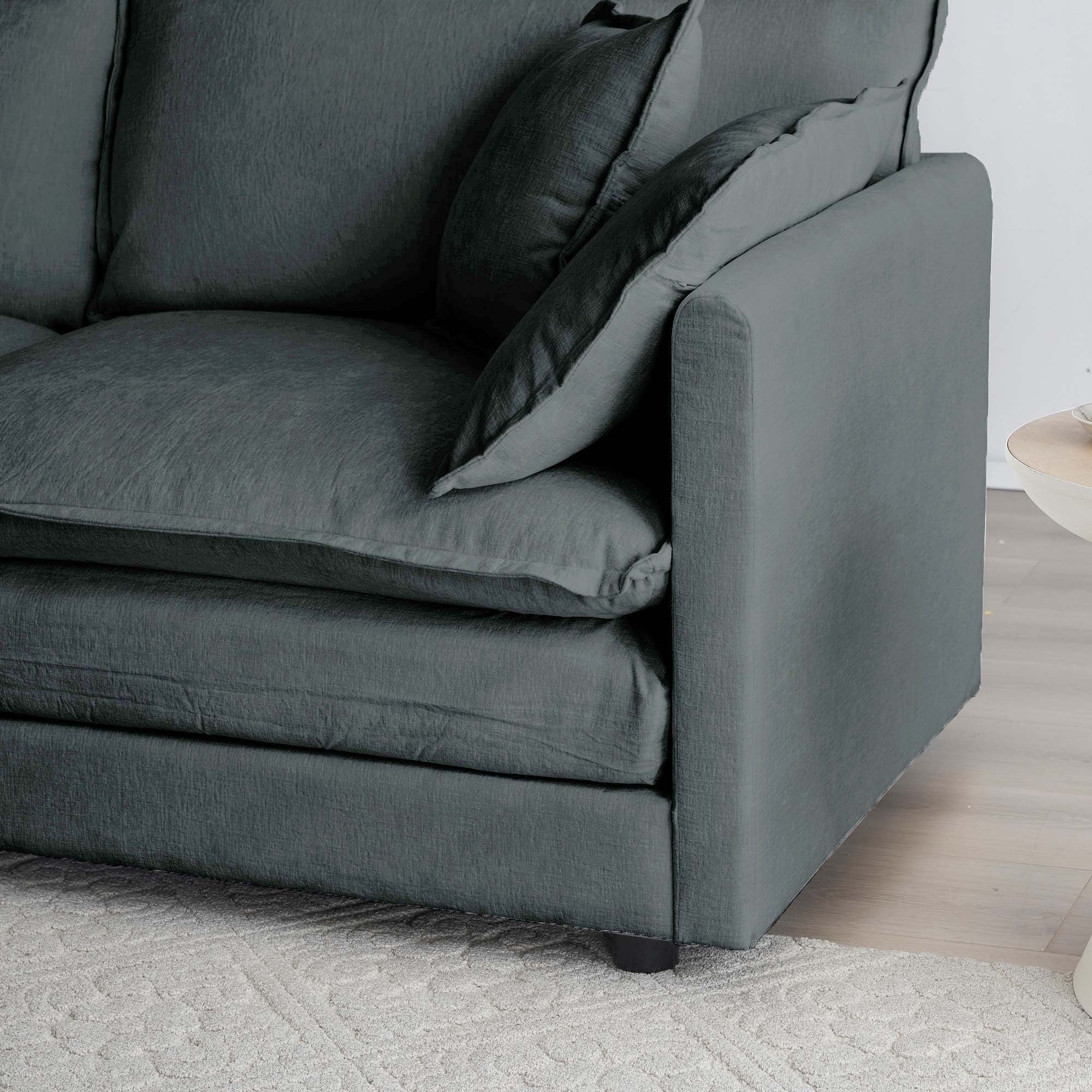Chenille Fabric Ottomans Footrest to Combine with 2 Seater Sofa, 3 Seater Sofa and 4 Seater Sofa, Grey Chenille - Grand Goldman Shop