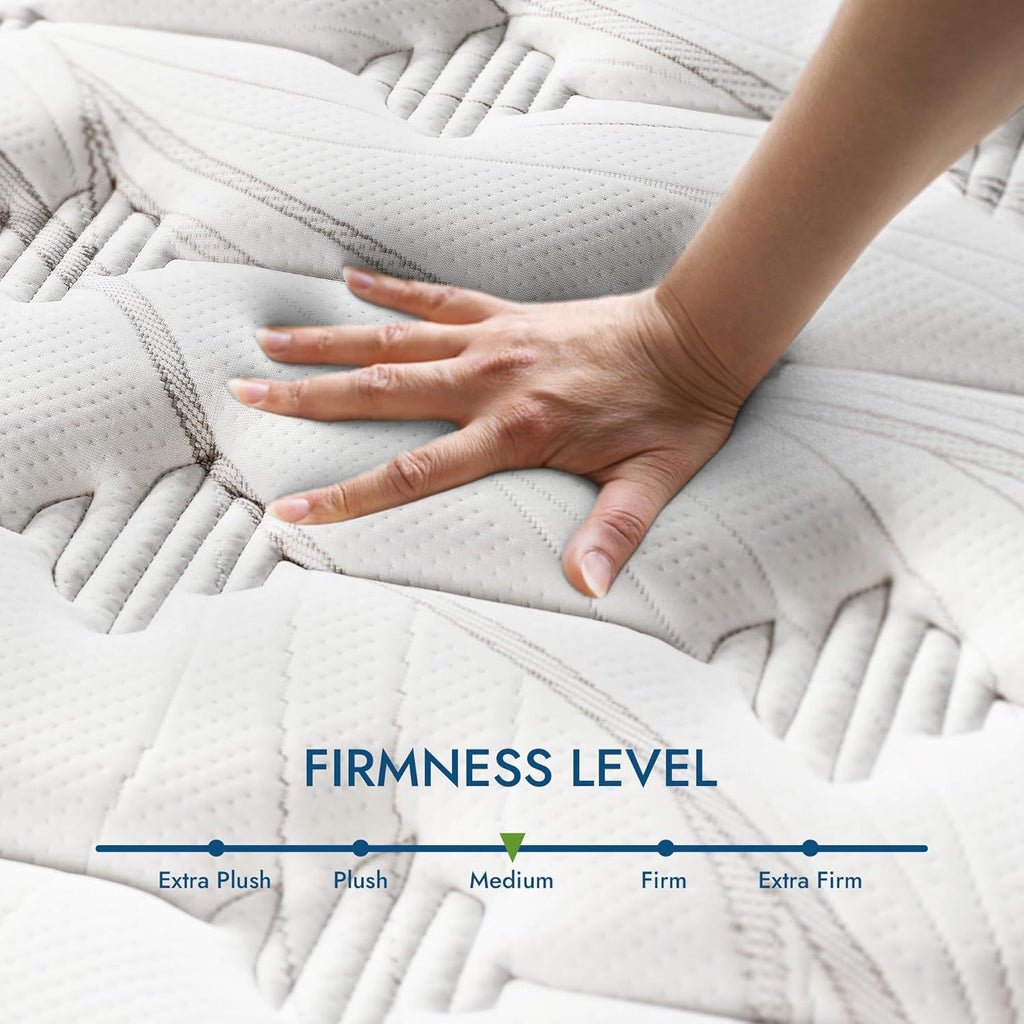 Assembled in USA - 12' King Diamond Innerspring Hybrid and Cooling Gel Memory Foam Mattress, Pressure Relief, and Motion Isolation, CertiPUR-US and Oeko TEX Certified - Grand Goldman Shop