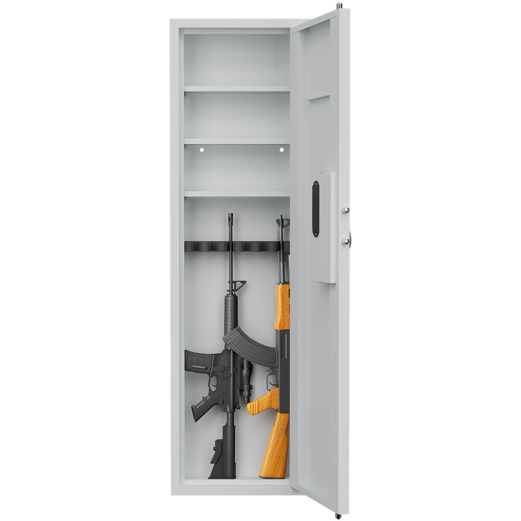 53' Fingerprint Touch Panel In-Wall Safe,Hidden Wall Gun Safe for Rifles with Adjustable Shelves,Assembled Storage Multifunct
