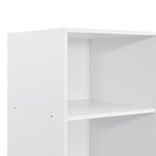Doorless Wooden Storage Wardrobe for Dedroom with Shelves and 3 Drawers, White - Grand Goldman Shop