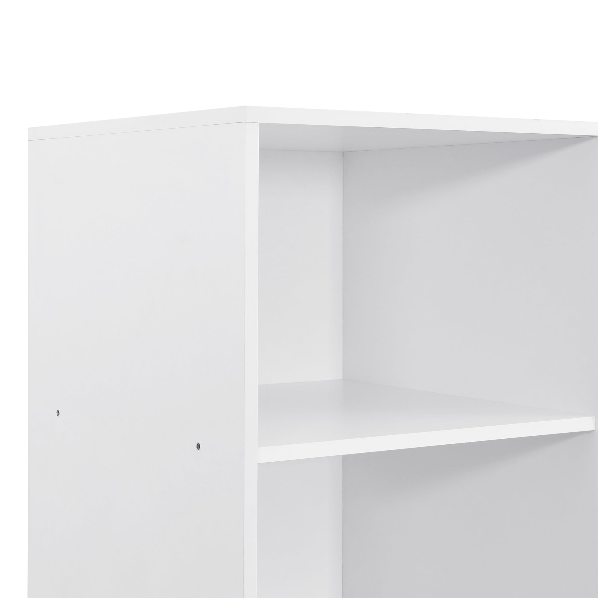 Doorless Wooden Storage Wardrobe for Dedroom with Shelves and 3 Drawers, White - Grand Goldman Shop