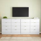 8 Drawers Dresser for Bedroom, Wood Bedroom Dresser Modern Drawer Chest, 8 Chest of Drawer, Tall Dresser for Closet, Dressers Organizer for Living Room, Closet, Hallway White - Grand Goldman Shop