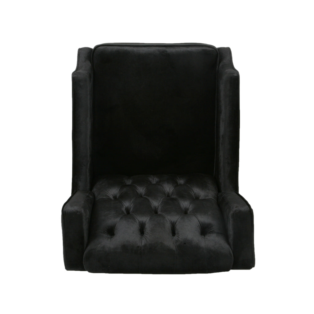 Pushback Recliner Chair, Fabric Armchair Push Back Recliner with Rivet Decoration, Mid Century Wingback Accent Chair for Living Room, Bedroom - Grand Goldman Shop