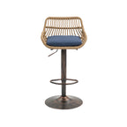 COOLMORE Modern Swivel Bar Stools Set of 2 Adjustable Counter Height Chairs with Footrest Blue Linen - Grand Goldman Shop