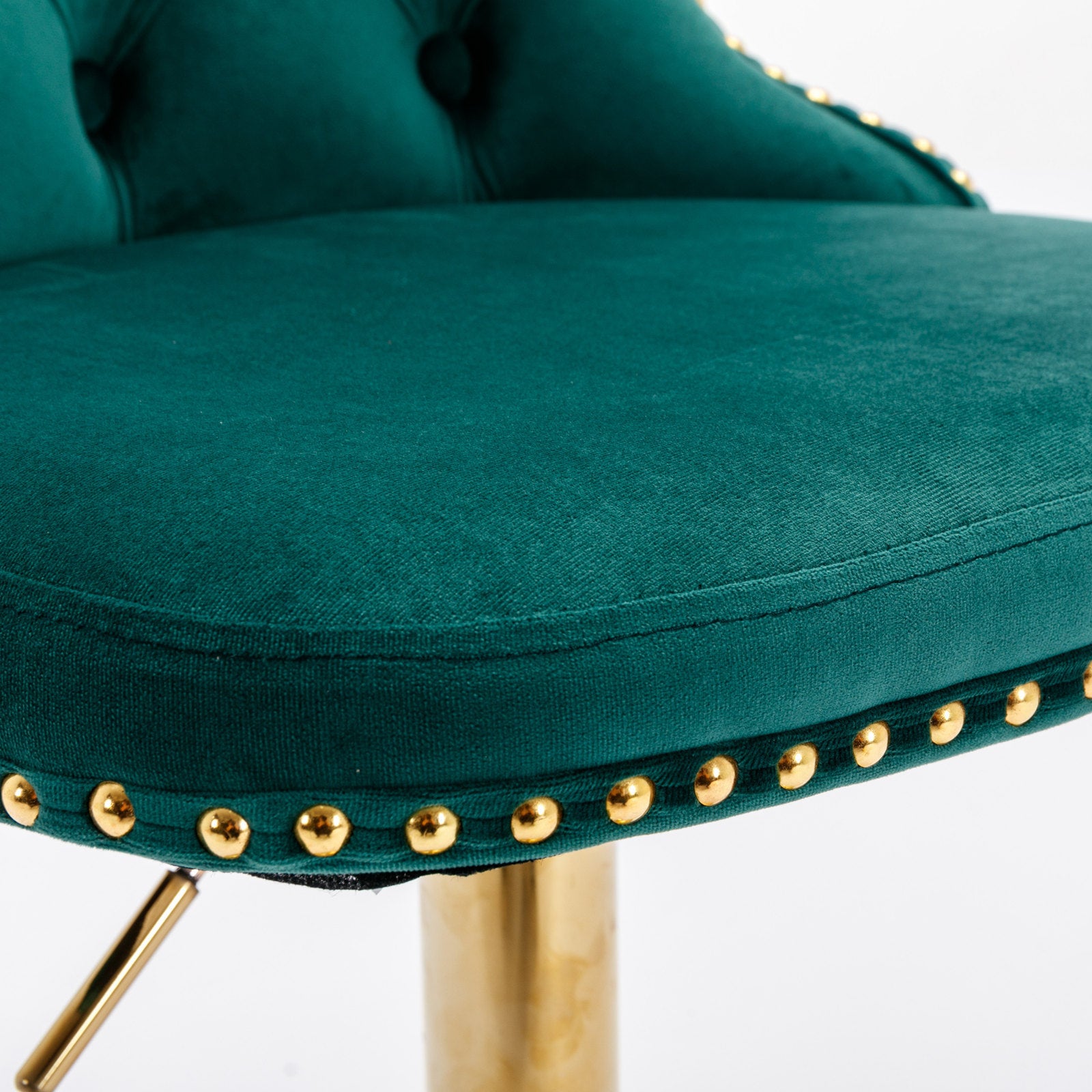 A&A Furniture,Golden Swivel Velvet Barstools Adjusatble Seat Height from 25-33 Inch, Modern Upholstered Bar Stools with Backs Comfortable Tufted for Home Pub and Kitchen Island（Green,Set of 2） - Grand Goldman Shop
