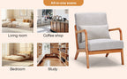Mid-Century Modern Accent Chair with Pillow Upholstered Arm Chair in Beige Polyester and Solid Wood Frame (beige) - Grand Goldman Shop