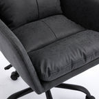 TY Adjustable Office Chair, Ergonomic Swivel Chair, Black Leather, Comfortable for Long Sitting, Versatile Home and Office Us