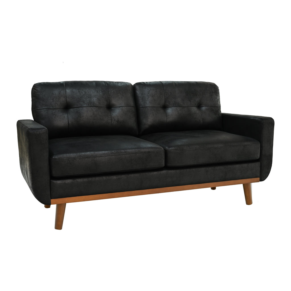 65-inch t Two-Seater Sofa in with Breathable Foil Fabric and Solid Wood Legs - Grand Goldman Shop
