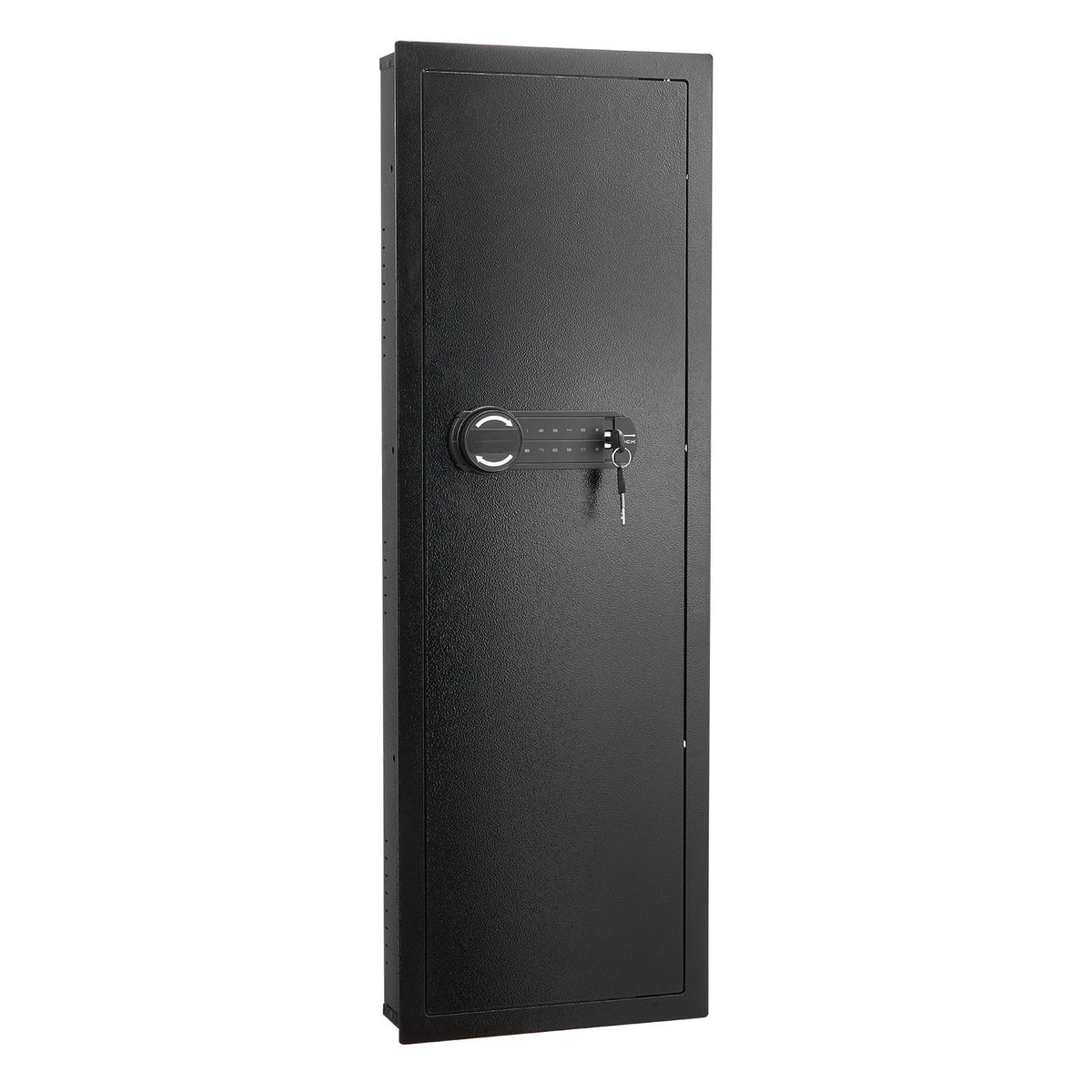 Wall Safe, 4-Tier Hidden Wall Mounted Gun Safe with Password & Key, Q235 Cold-Rolled Steel In-Wall Box with LED Lighting, 3 A