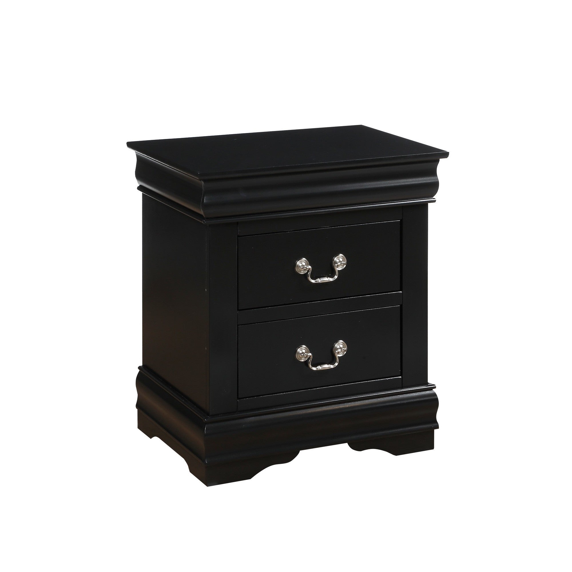 Louis Philippe Black Finish Nightstand - Grand Goldman Shop