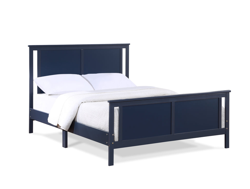 Connelly Full Bed Midnight Blue/Vintage Walnut | Premium Home Decor - Grand Goldman