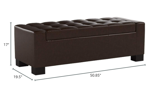 Large 51' Storage Ottoman, Tufted Storage Bench for Living Room, Entryway, or Bedroom - Grand Goldman Shop