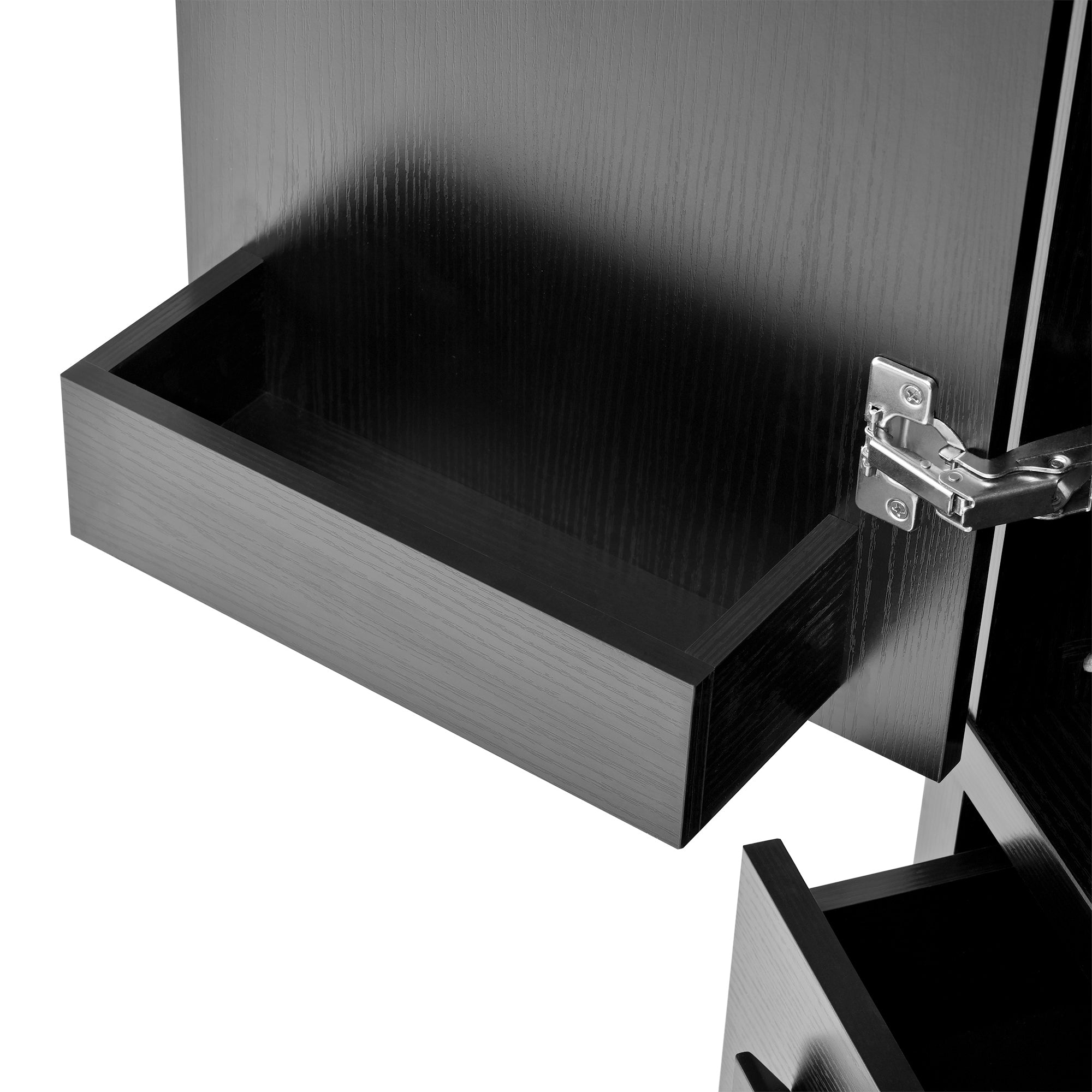 70' Kitchen Pantry Cabinet with 2 Cabinet Shelves,Luxurious Wooden Cupboard with 6 Door Shelves and 3 Drawers for Kitchen, Dining Room,Black - Grand Goldman Shop