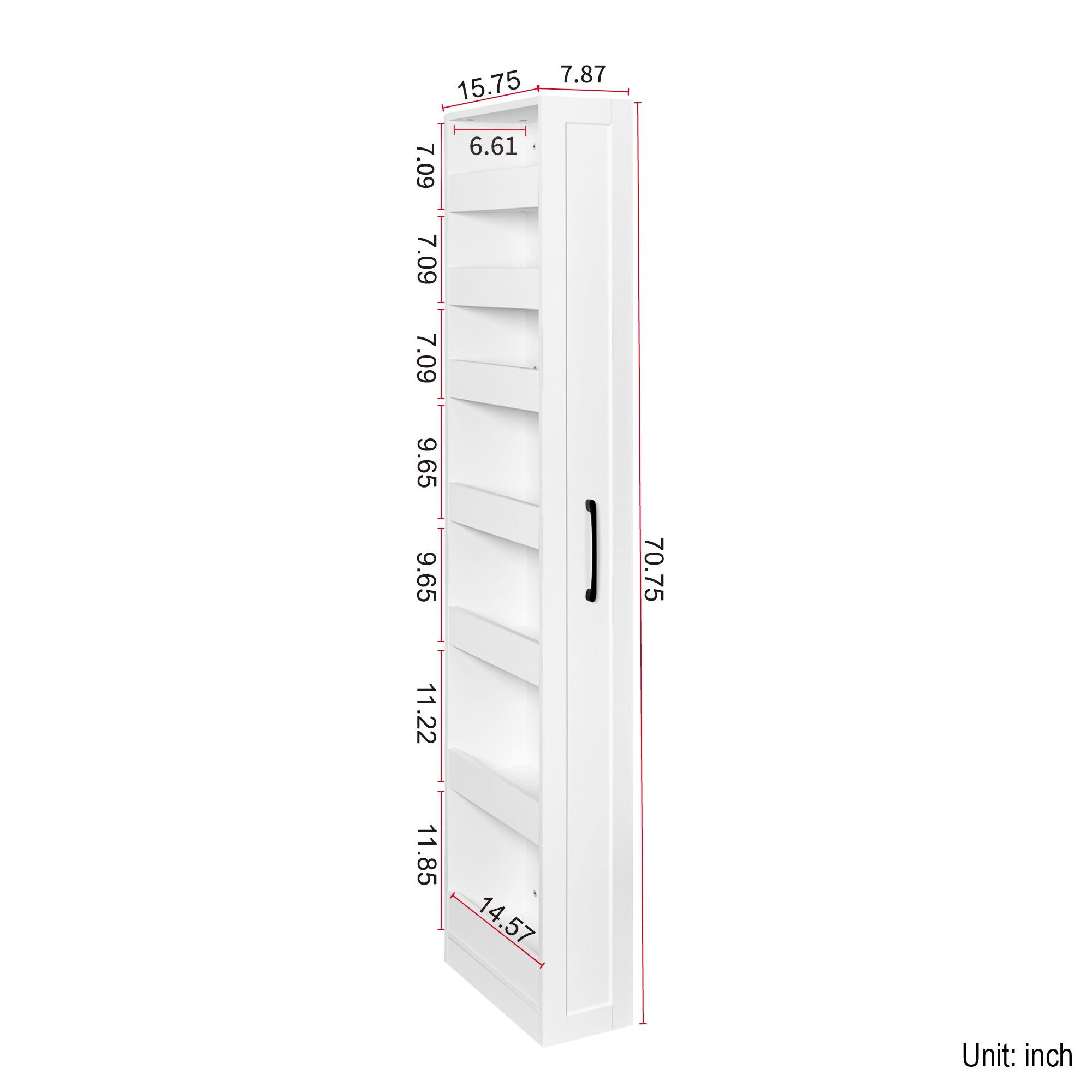 7 Tier multi-functional pull-out multi-tier storage Single-sided open shelf for Kitchen, Living Room & Narrow Spaces - Grand Goldman Shop
