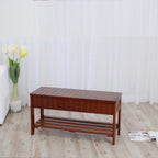 Quality Solid Wood Shoe Bench with Storage, Cherry - Grand Goldman Shop