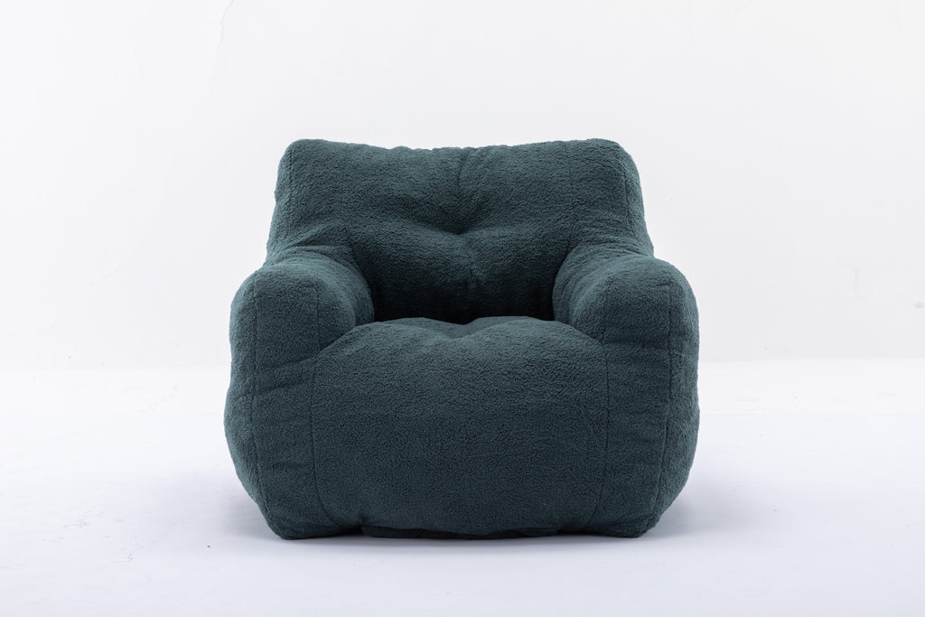 010-Soft Teddy Fabric Tufted Foam Bean Bag Chair With Teddy Fabric Green - Grand Goldman Shop