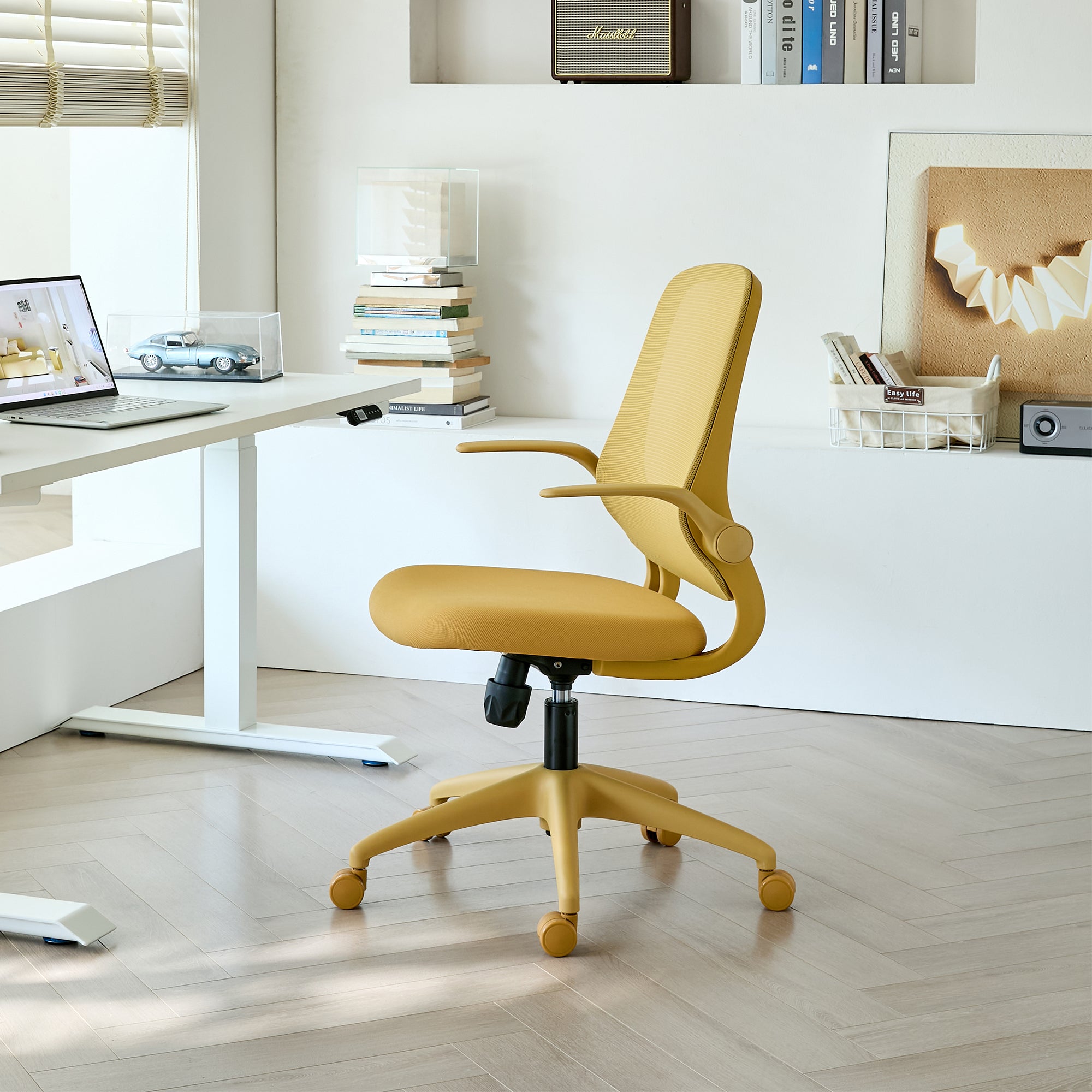 Ergonomic Color Office Chair 350LBS, Home Office, Mesh Back, Integrated Molded Foam, Comfortable Sitting, Flipping Armrest, F