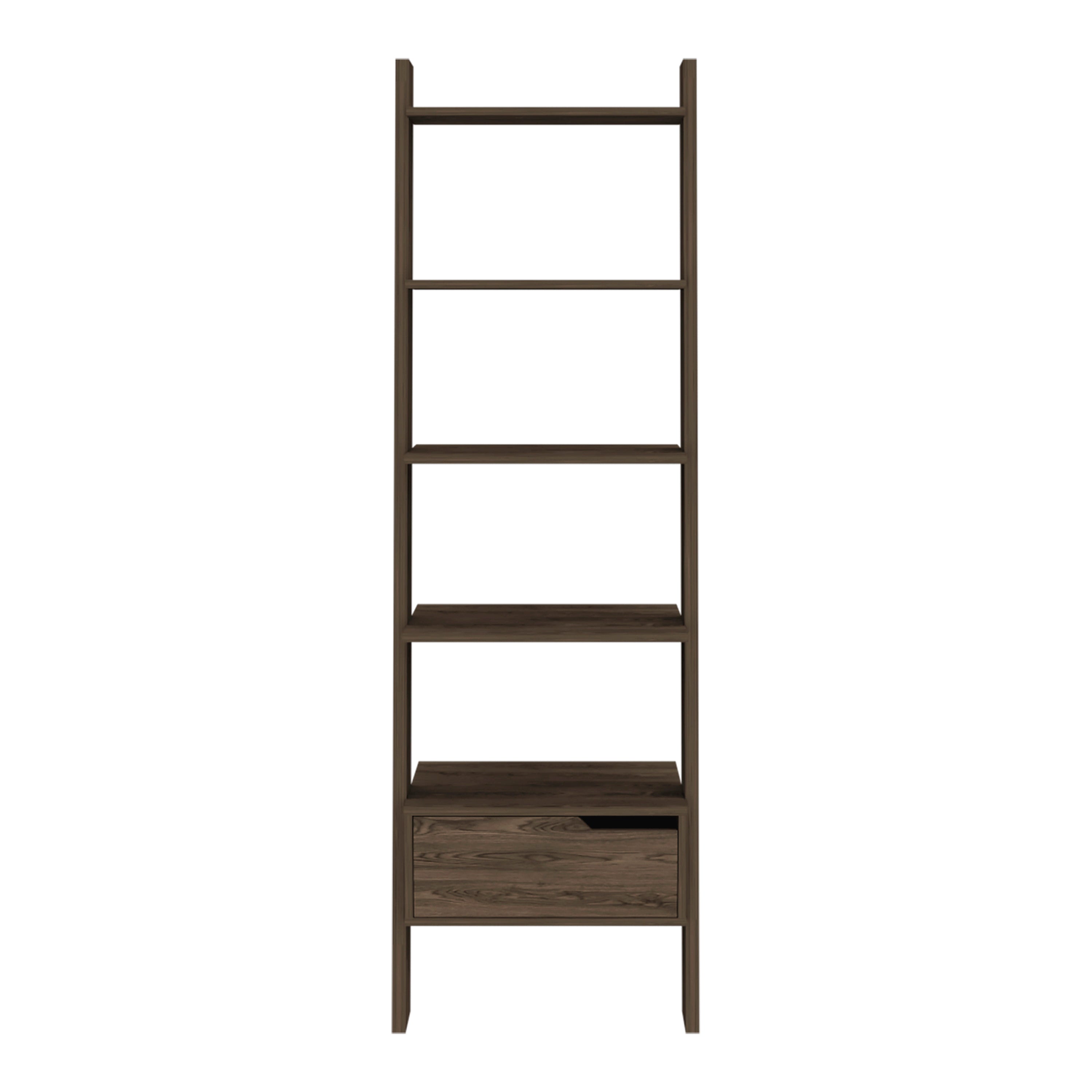 Hamburg Ladder Bookcase, Five Open Shelves, One Drawer - Grand Goldman