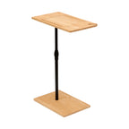 Bamboo Couch Tray Table Height Adjustable C-Shaped End Table with Slots 2 Tier Sofa Side Table for Living Room & Bedroom (Rectangle + Rectangle) - Grand Goldman Shop