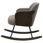 Valera Taupe Boucle Upholstered Mid Back Rocking Chair with Walnut-Finished Bentwood Frame and Metal Legs - Grand Goldman Shop
