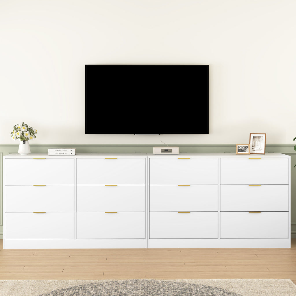 Simply Modern 6-Drawer Dresser, Chest of Drawers for Bedroom, Living Room, Hallway, and Entryway - Large Storage Cabinet White - Grand Goldman Shop