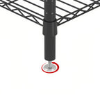 Heavy Duty Garment Rack With 8 Adjustable Wire Shelves and 5 Clothes Rails, Freestanding Closet Organizer, Black Metal - Grand Goldman Shop
