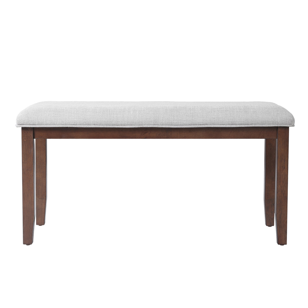 Upholstered Bench for Bedroom End of Bed,38-inch Entryway Bench for Living Room,Dining Bench with Padded Seat and Solid Wood Leg for Kitchen Bedroom,Indoor and Hallway (Bench, Beige+Cherry) - Grand Goldman Shop