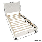 Findlay 2-Piece Bedroom Set, Plush 3D Upholstered Bed with Nightstand, Twin - Grand Goldman Shop
