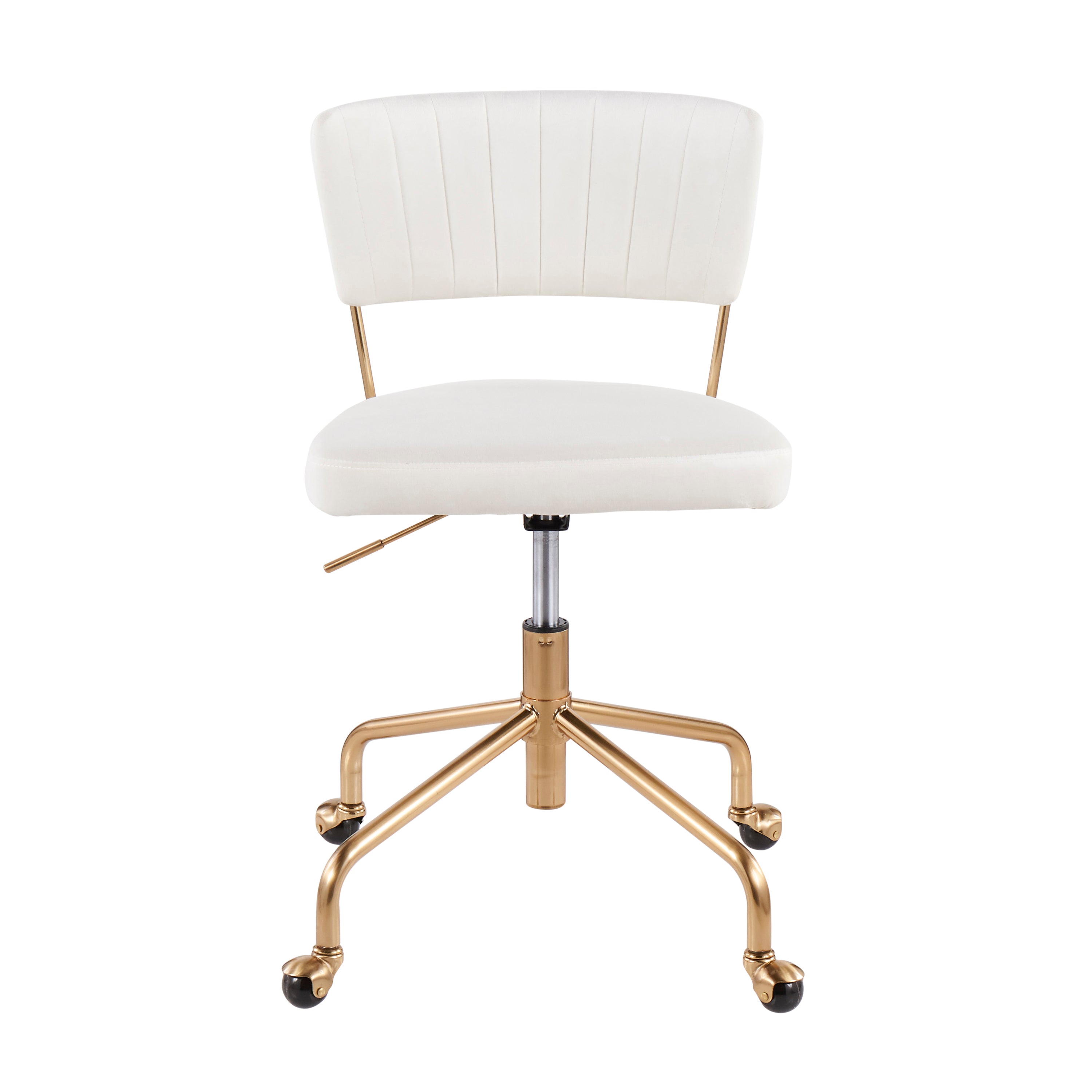 Contemporary Task Chair in Gold Metal and Cream Velvet | Premium Home Decor - Grand Goldman