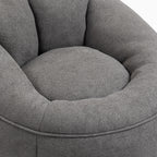 Bedding Bean Bag Sofa Chair with High-Pressure Foam and Footrest, Grey Microfiber - Grand Goldman Shop