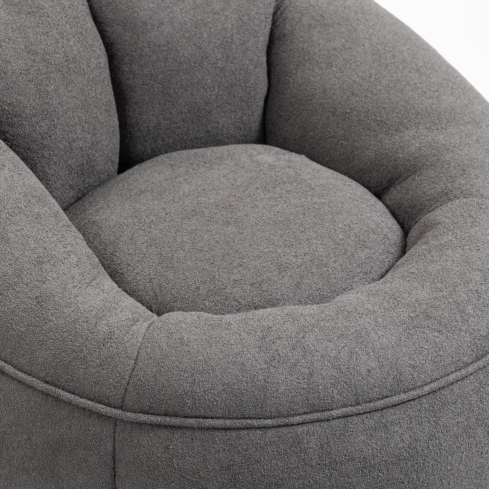 Bedding Bean Bag Sofa Chair with High-Pressure Foam and Footrest, Grey Microfiber - Grand Goldman Shop