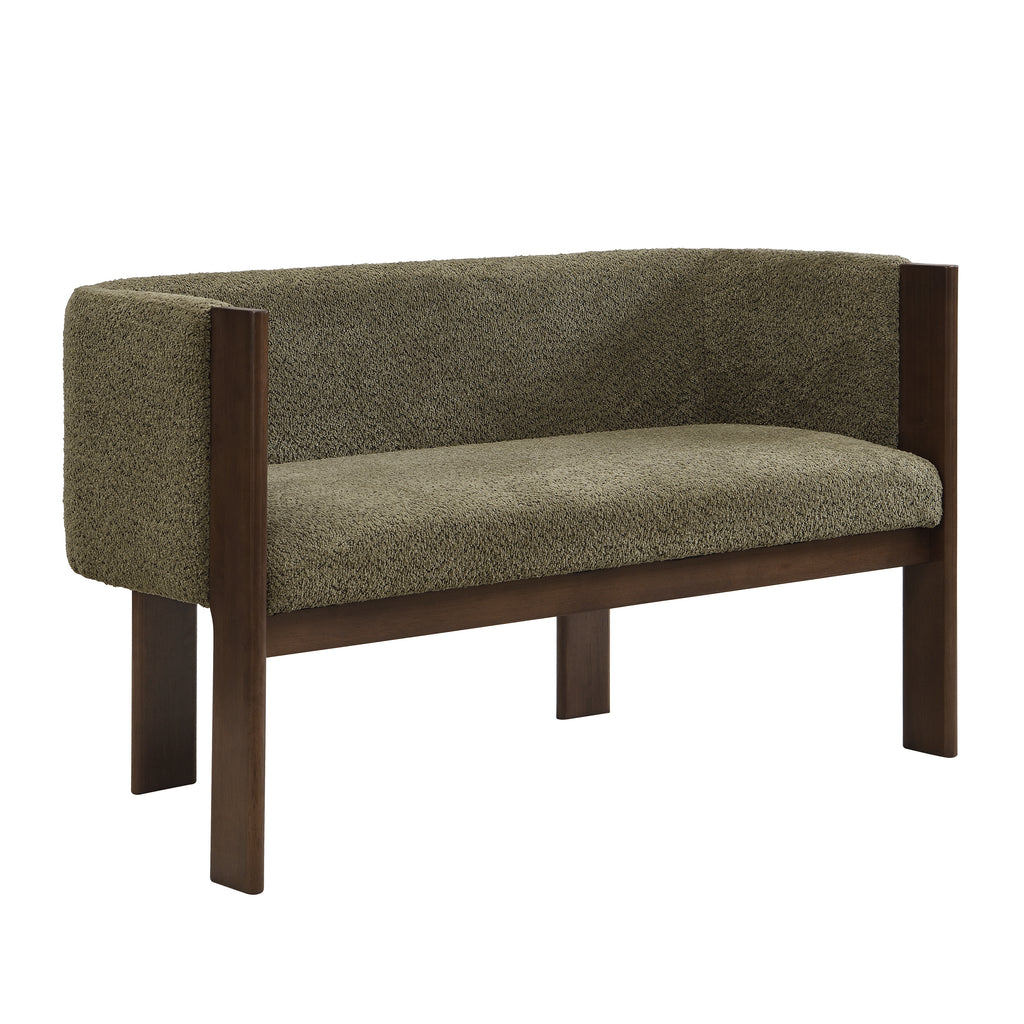 48.5' Upholstered Solid Loveseat (Walnut+Green) - Grand Goldman Shop
