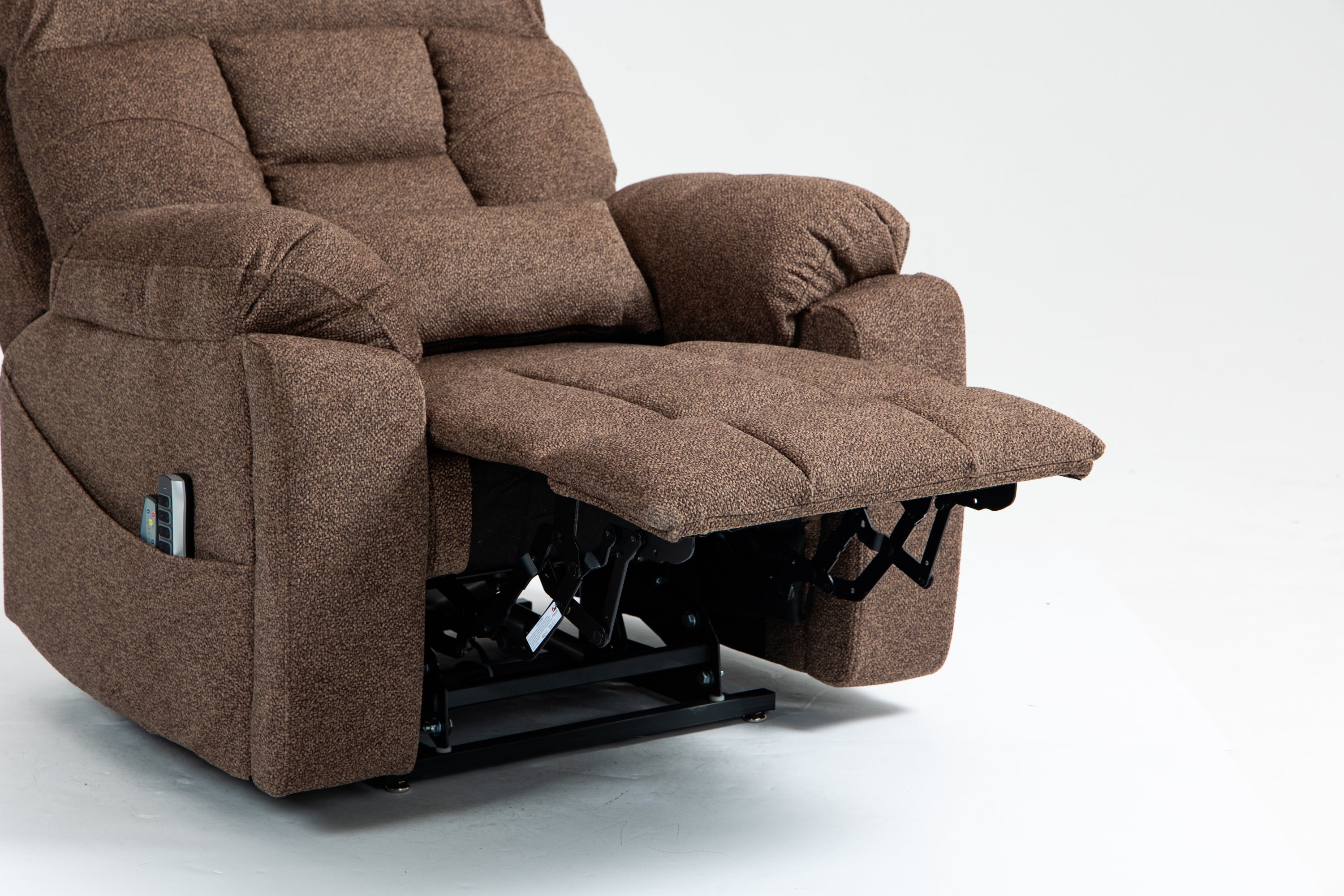 Old age electric lift chair, flat high density foam electric sofa, with heating and massage functions, can tilt to 180 degrees, 2 pocket cup holders, 2 remote controls, 4 OKIN motors - Grand Goldman Shop