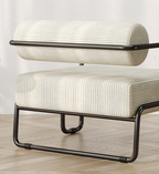 Living room iron sofa chair, lazy individual chair, balcony leisure chair (Color: Beige) - Grand Goldman Shop
