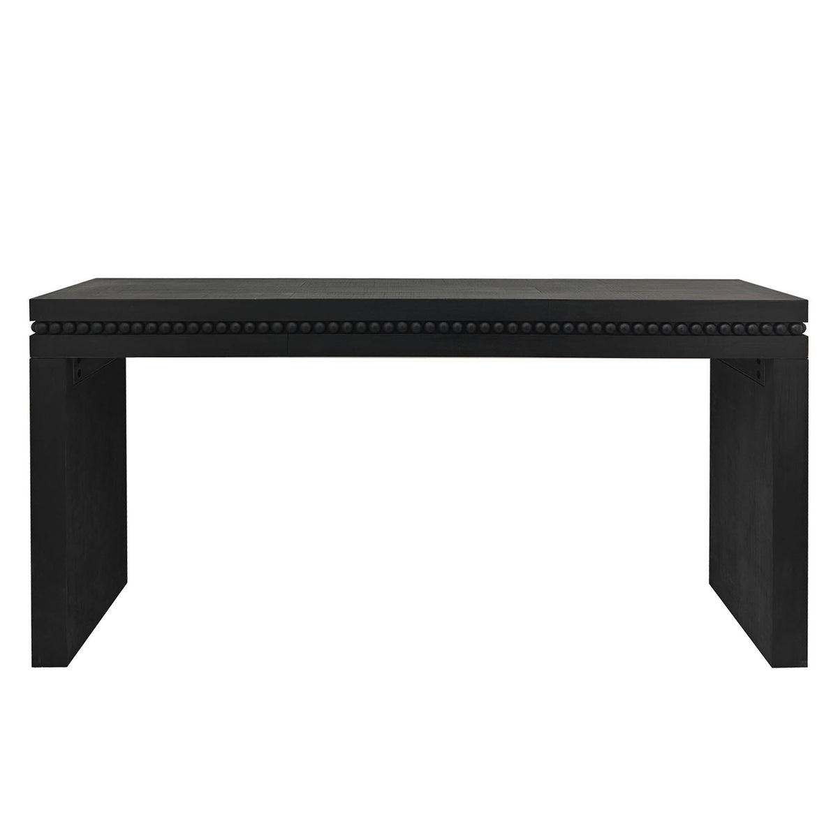 Modern Black Engineered Wood Console Table with Real Wood Bead Trim - Farmhouse Entryway Sofa Table for Living Room, Hallway - Grand Goldman Shop