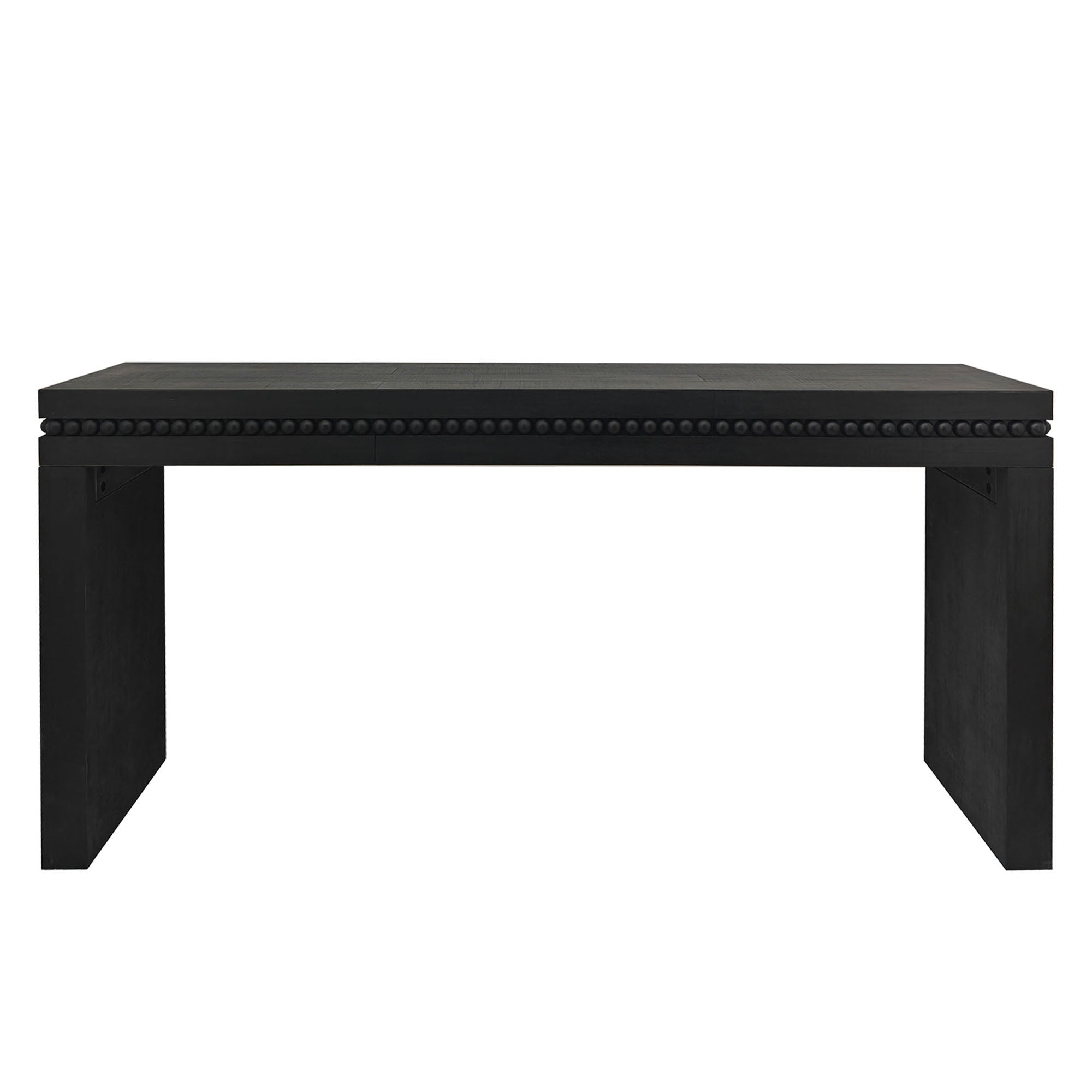 Modern Black Engineered Wood Console Table with Real Wood Bead Trim - Farmhouse Entryway Sofa Table for Living Room, Hallway - Grand Goldman Shop