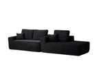 104' Cloud Sectional Sofa with L-Shape Chaise and Side Pockets , Modern Modular Design, Deep Seating, Upholstered Couch for Living Room/Bedroom, No Assembly Required (Plush Fabric), Black,Right - Grand Goldman Shop