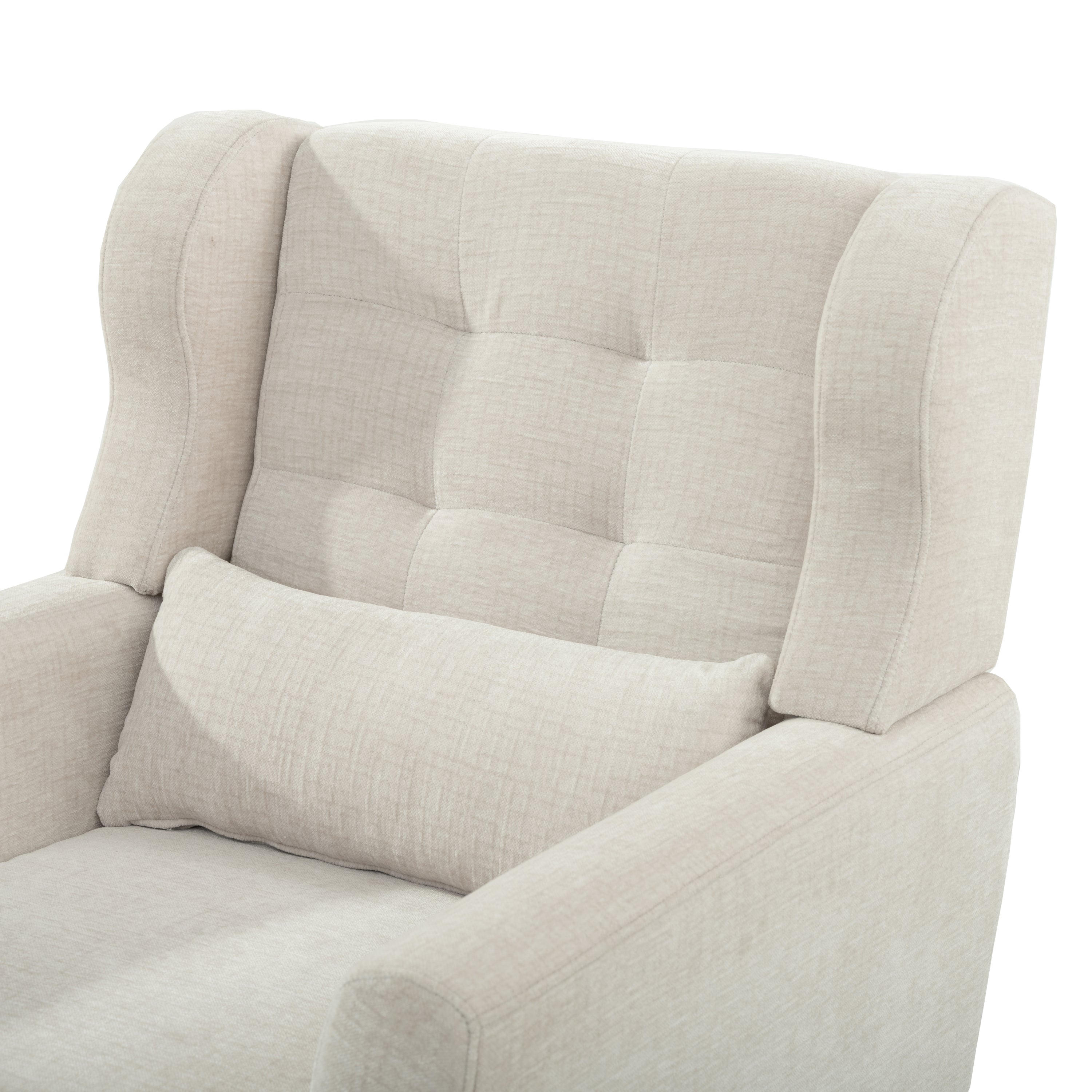 Modern Accent Chair Upholstered Foam Filled Living Room Chairs Comfy Reading Chair Mid Century Modern Chair with Chenille Fabric Lounge Arm Chairs Armchair for Living Room Bedroom (Beige) - Grand Goldman Shop