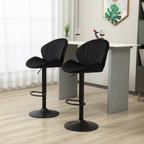 Bar Stools Set of 2 - Adjustable Barstools with Back and Footrest, Counter Height Bar Chairs for Kitchen, Pub -black - Grand Goldman Shop