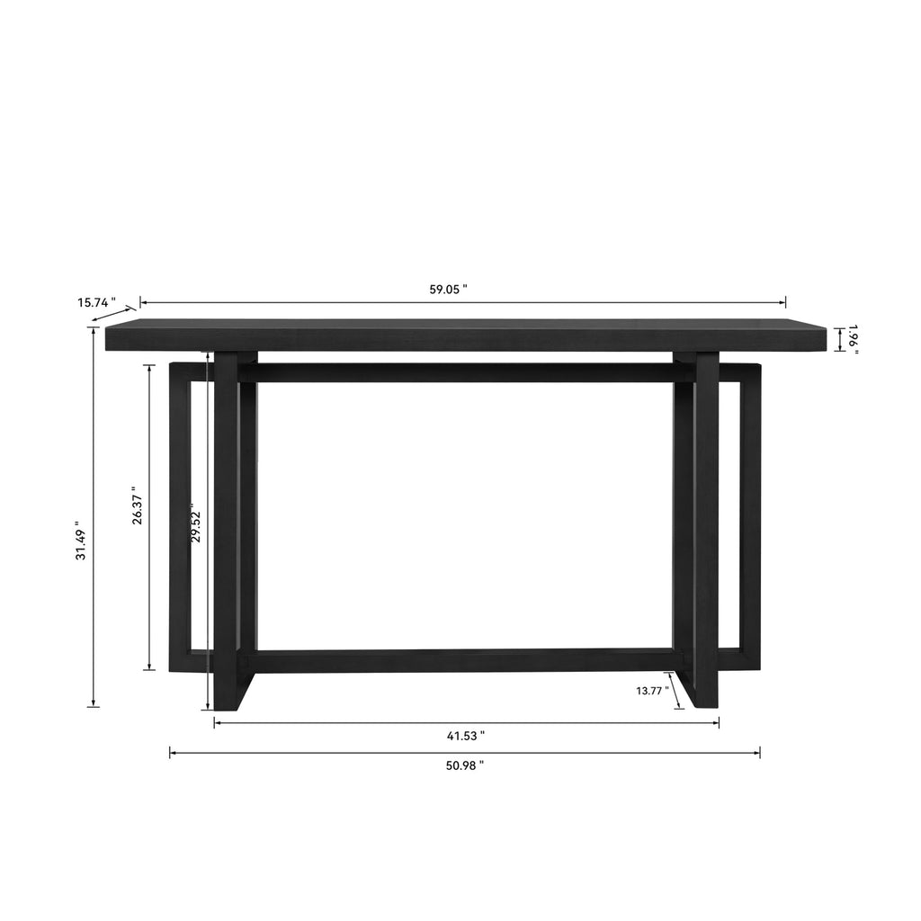 59' Narrow Console Table - MDF Entryway Sofa Table for Hallway, Living Room, Foyer with Space-Saving Design - Grand Goldman Shop
