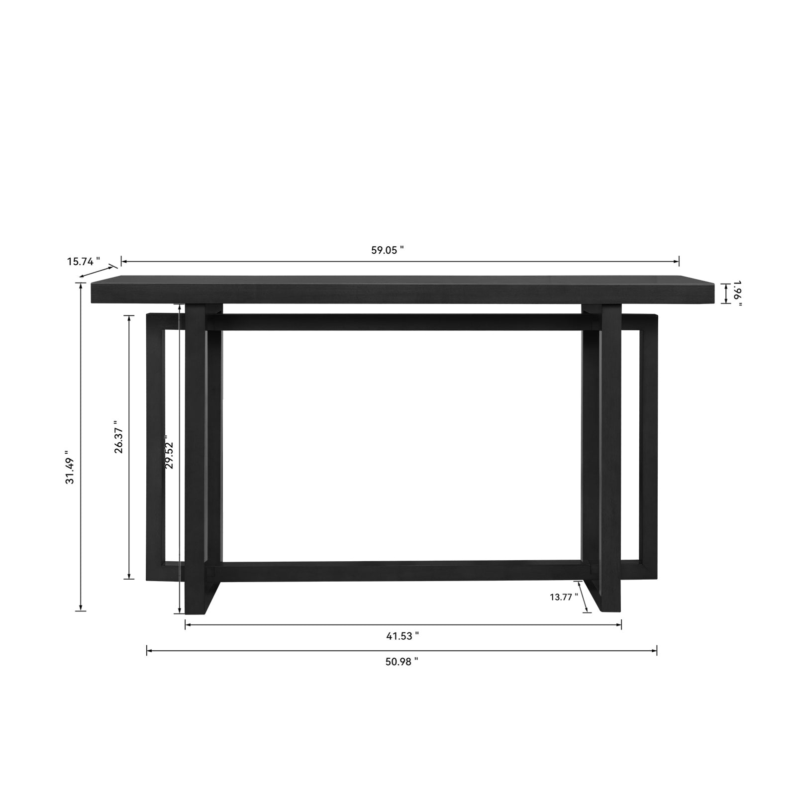 59' Narrow Console Table - MDF Entryway Sofa Table for Hallway, Living Room, Foyer with Space-Saving Design - Grand Goldman Shop